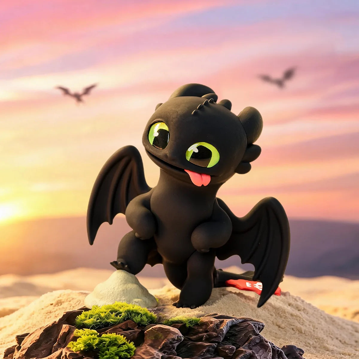 How To Train Your Dragon Intertwined Light and Night Toothless Figurine Blind Box